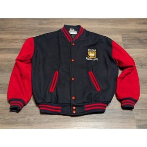 Vintage Oxford University Varsity Letterman Jacket Navy Red Wool Made England L
